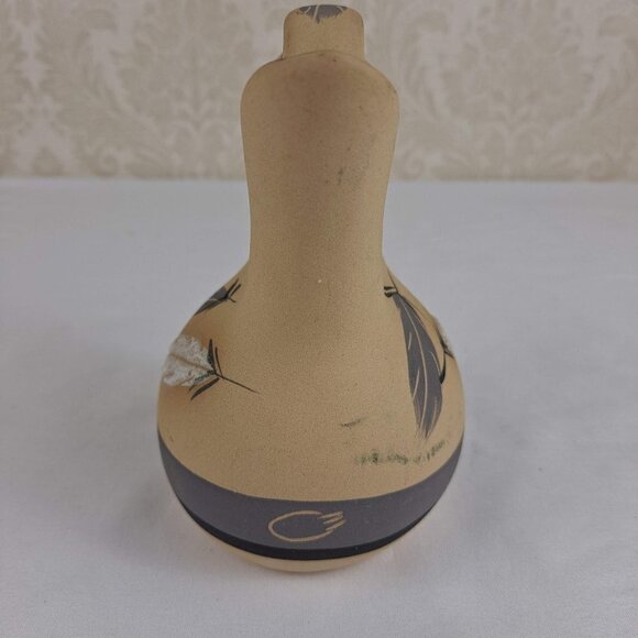 Native American Pottery Wedding Vase Gray and White Signed By Gray Feather Vtg - Picture 4 of 9